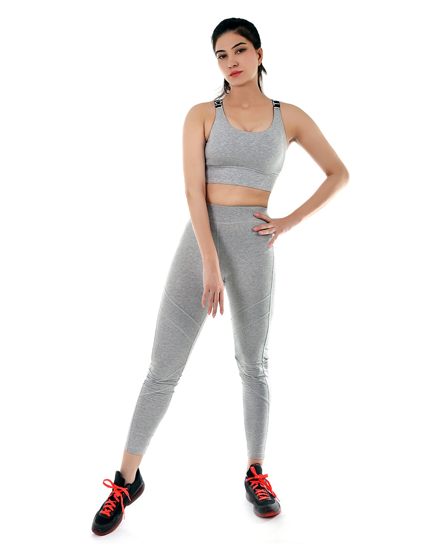 COTTON ACTIVE TIGHTS-GREY