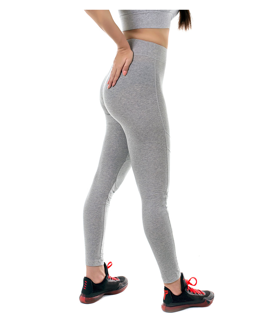 COTTON ACTIVE TIGHTS-GREY