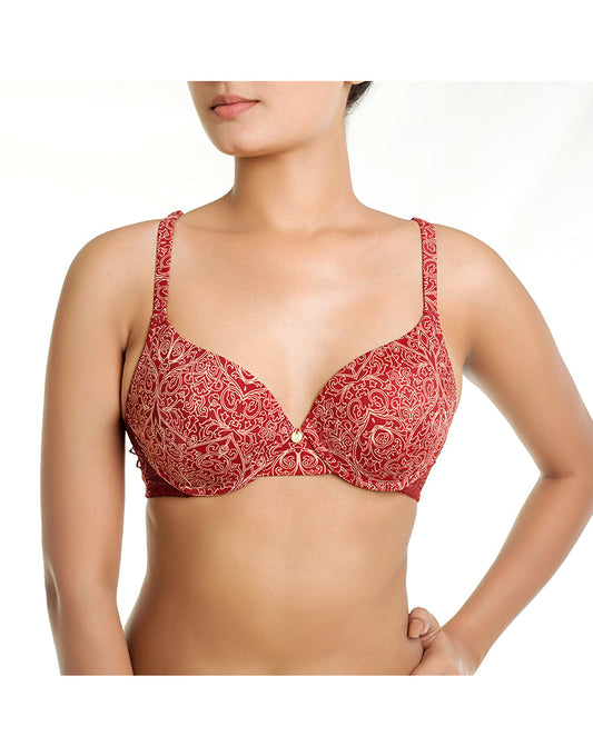 ZEN SERIES LEVEL 2 PUSH-UP UNDERWIRED BRA -MERLOT