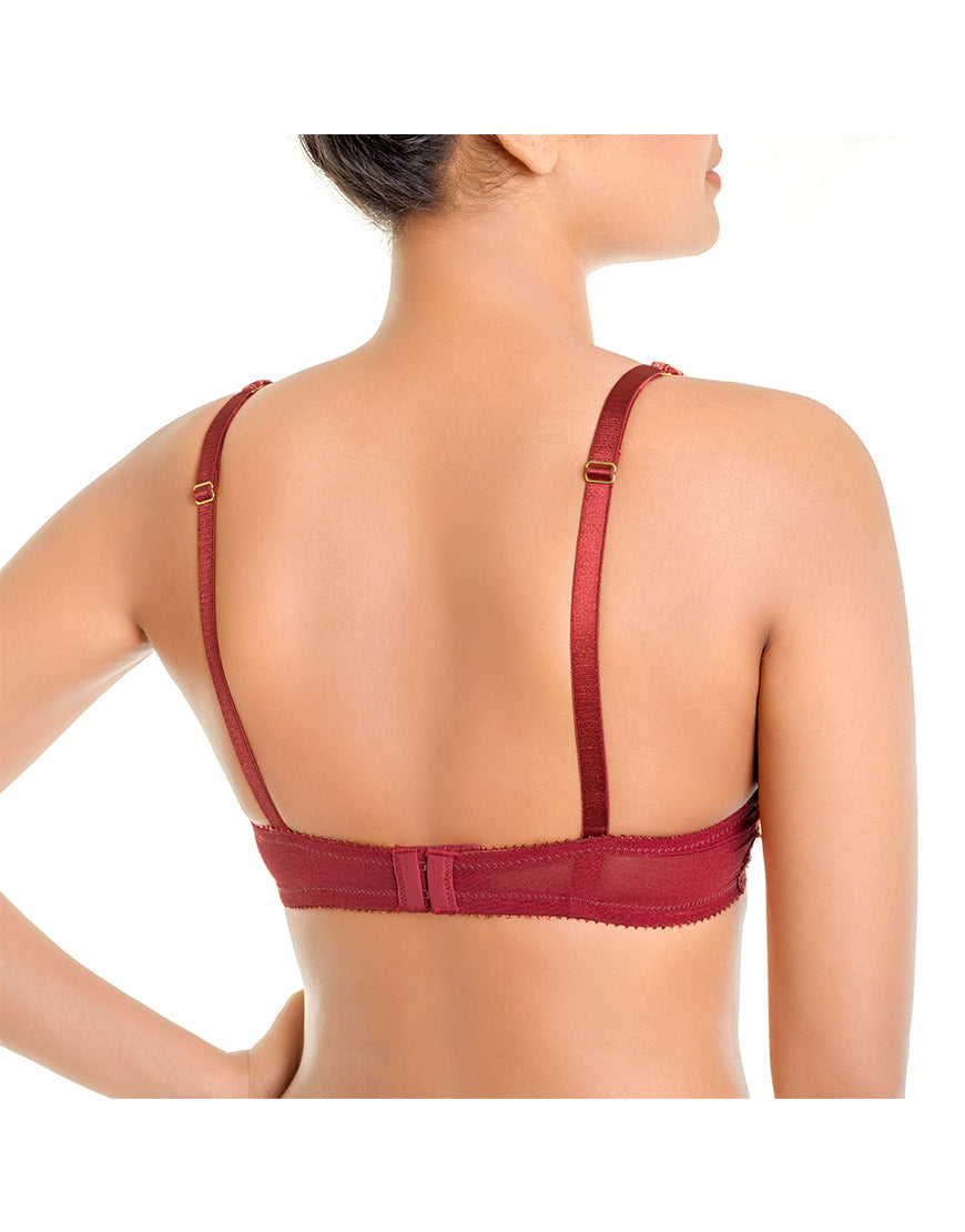 ZEN SERIES LEVEL 2 PUSH-UP UNDERWIRED BRA -MERLOT