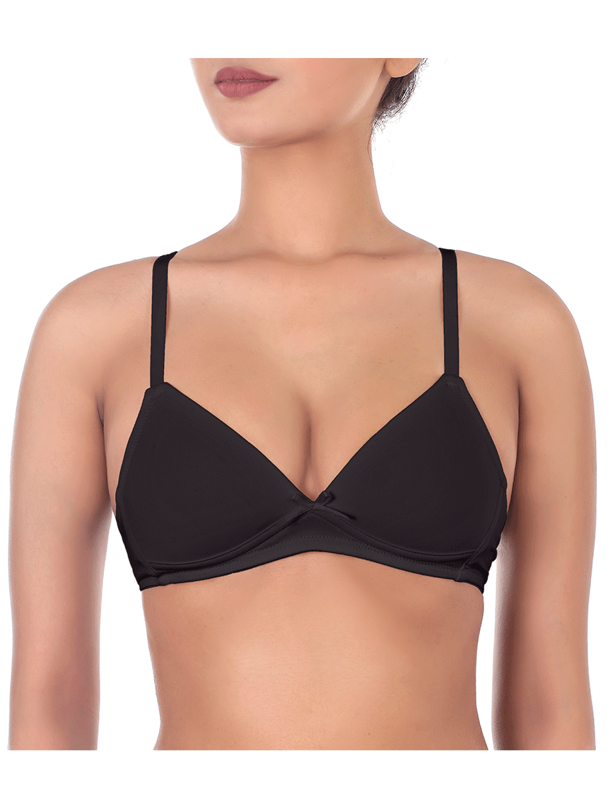 TEENS MICROFIBER WIREFREE MOLDED CUP BRA-BLACK