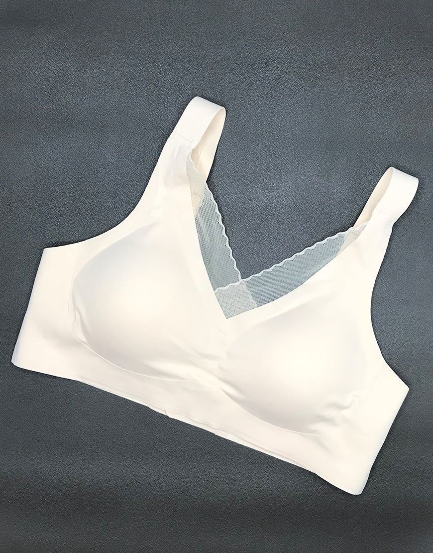 LASER CUT SUPER SOFT BRA WITH WIDE STRAPS -SKIN