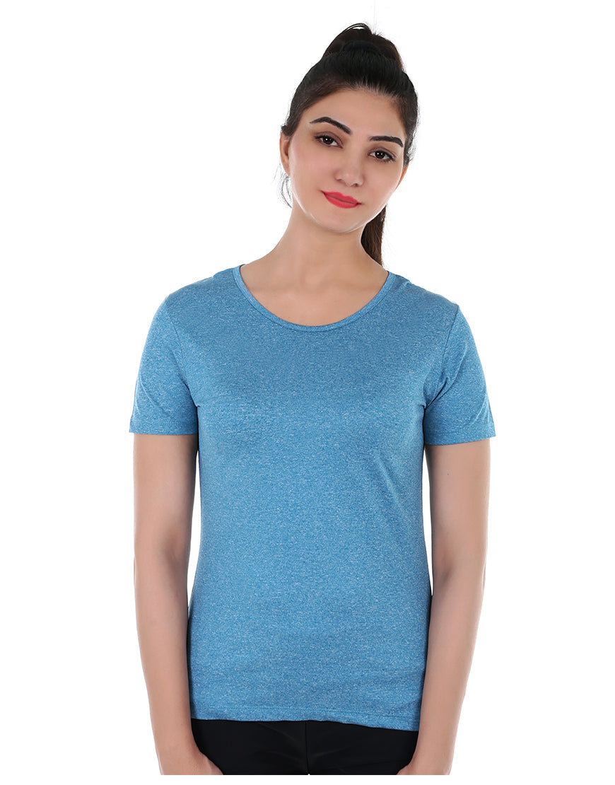 LOSHA EASY MOVEMENT REGULAR FIT T-SHIRT-TURQUOISE BLUE