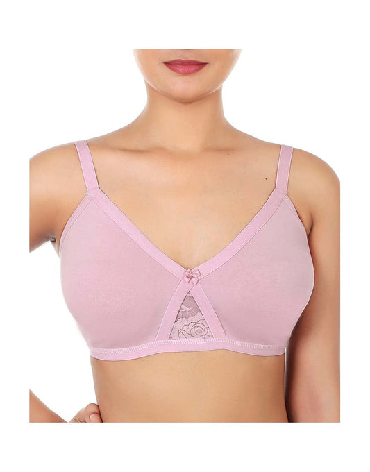 WIREFREE SUPER SUPPORT BRA WITH TOUCH OF LACE-DAWN PINK