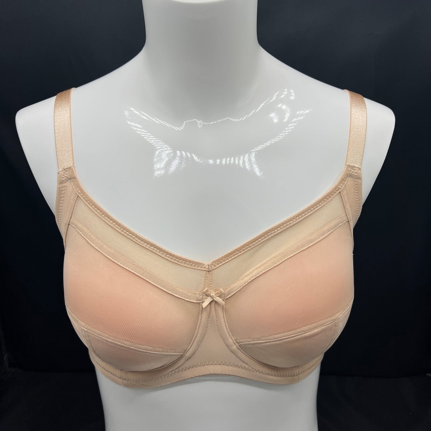 Plus Quattro Support Full-Coverage Wired Bra With Side Shaping Panels-TOASTED ALMOND