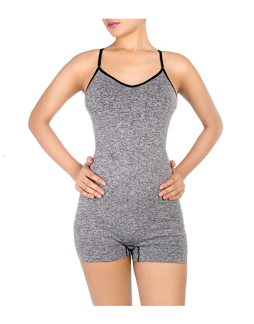 Bunny Bottom Basic Bodysuit-Grey