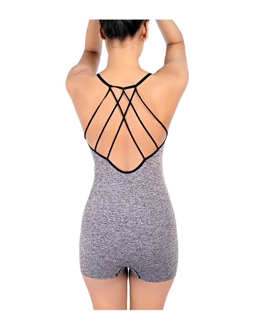 Bunny Bottom Basic Bodysuit-Grey