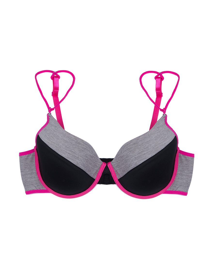 PLUS SIZE NEON BLACK BRA SET