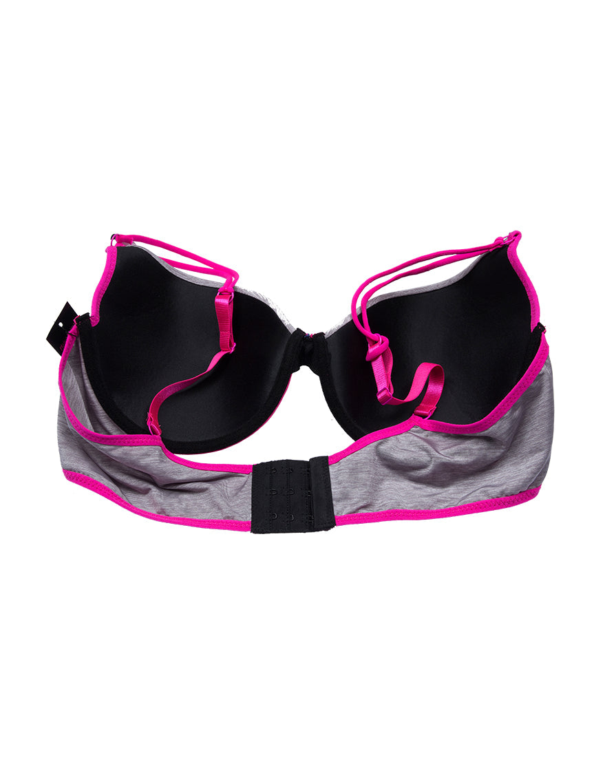 PLUS SIZE NEON BLACK BRA SET