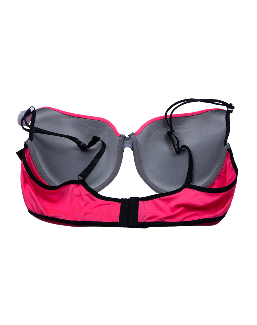 PLUS SIZE NEON PINK BRA SET