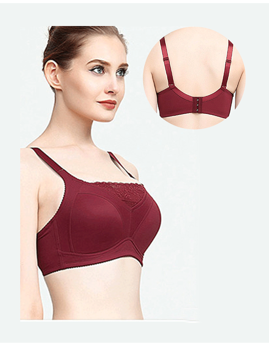 POST SURGICAL BRA WITH POCKET & TOUCH OF LACE-MAROON