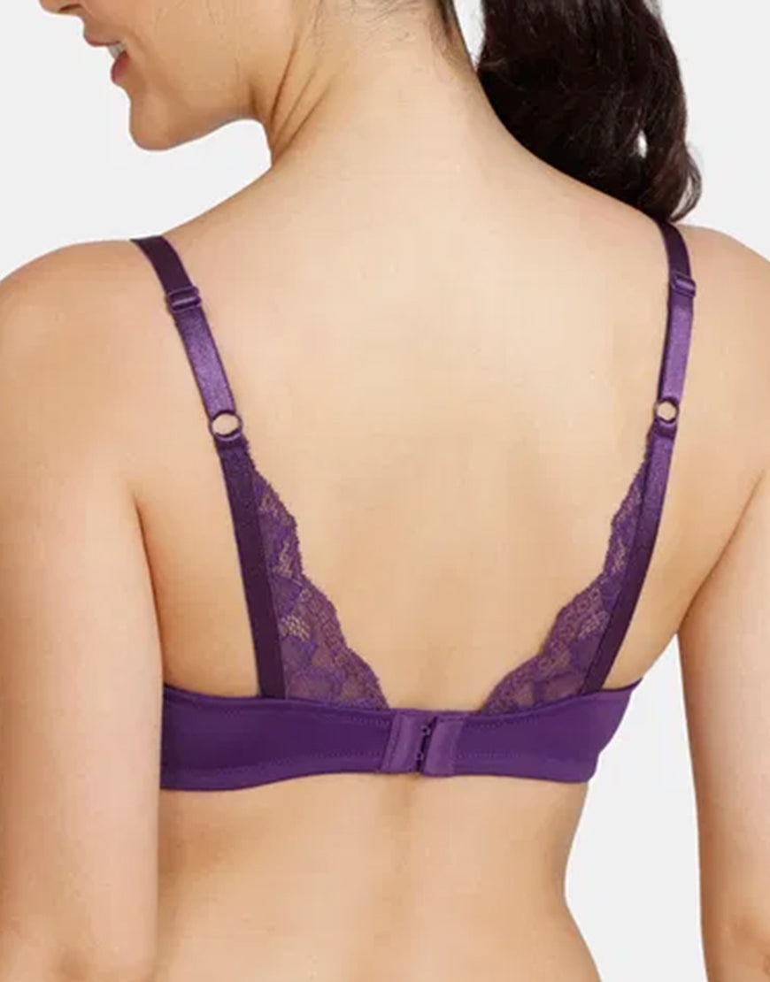 Wireless Go To T-Shirt Bra With a Touch Of Lace-PARACHUTE PURPLE