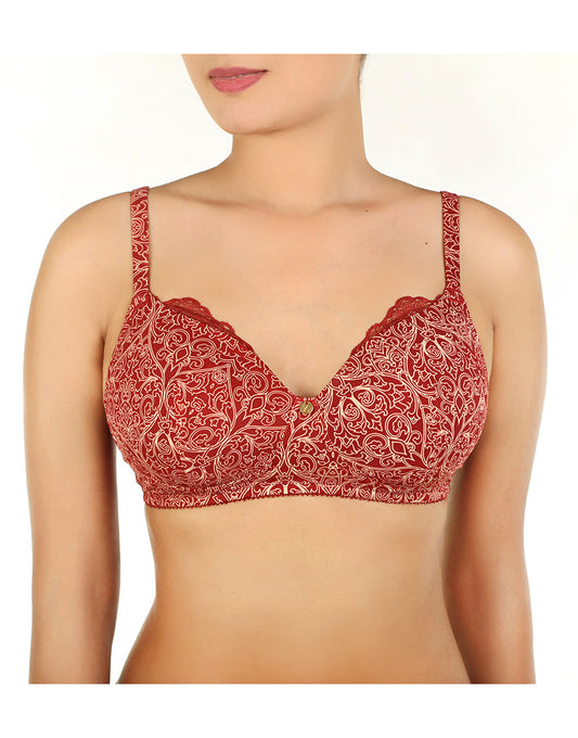 ZEN SERIES NON-WIRED SUPER SOFT LIGHTLY PADDED BRA-MERLOT