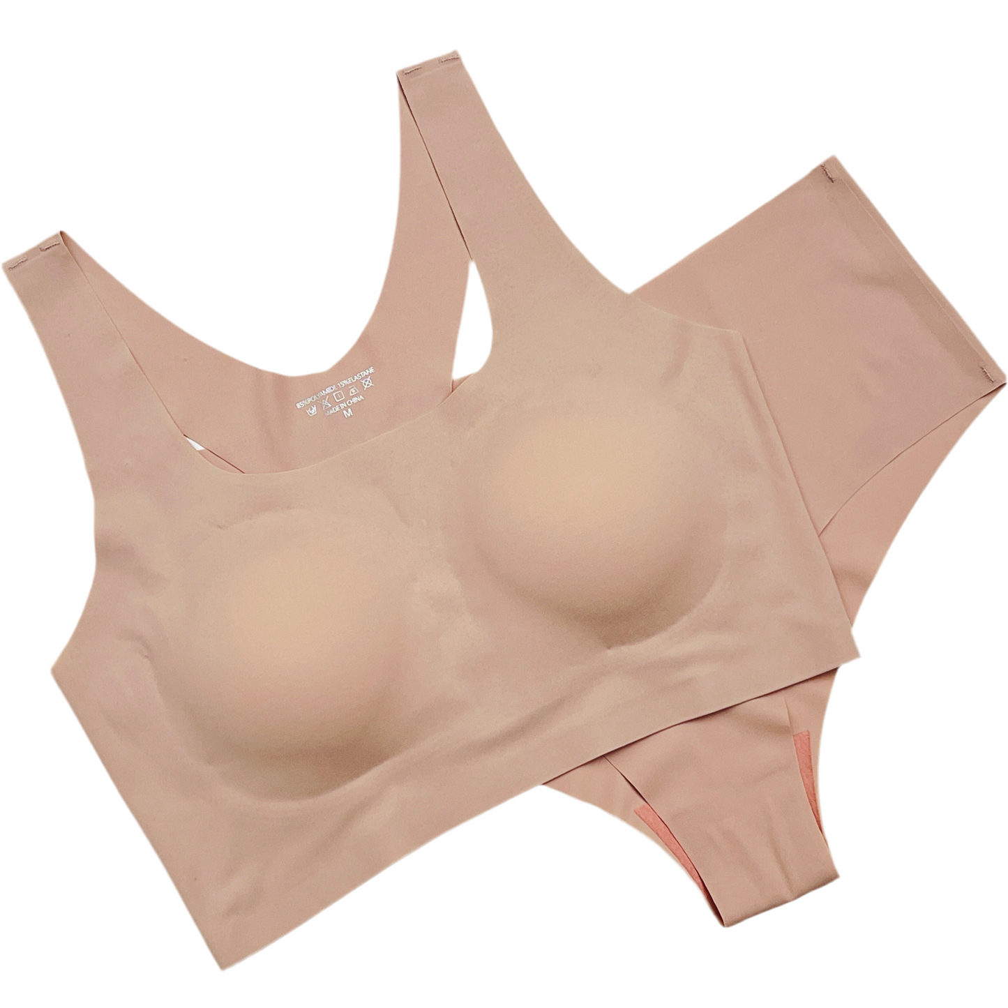 LOSHA LASER CUT SUPER SOFT BRA SET -SKIN