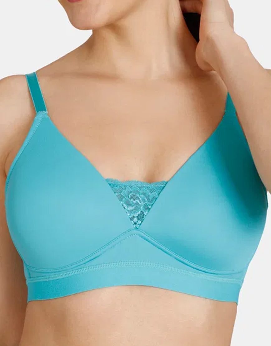 LIGHTLY PADDED NON WIRED T SHIRT BRA-TURQUOISE