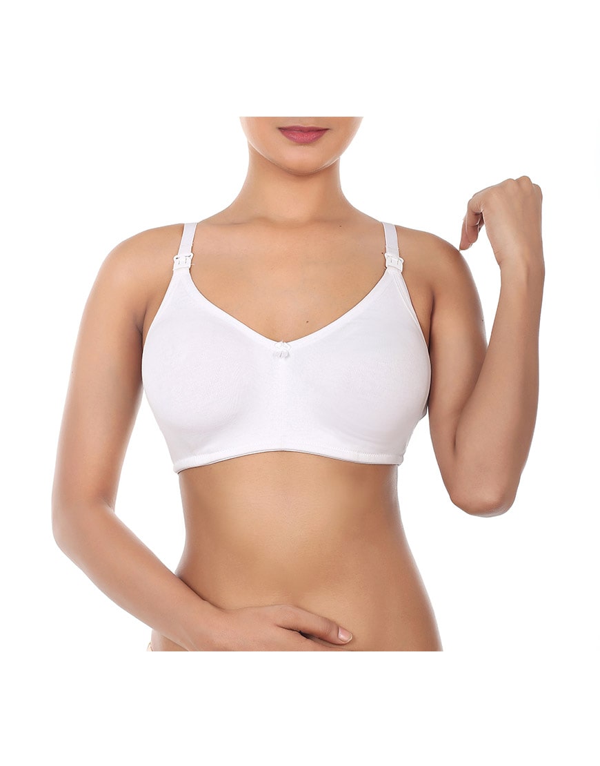 DOUBLE LAYERED WIRE-FREE NURSING BRA-WHITE