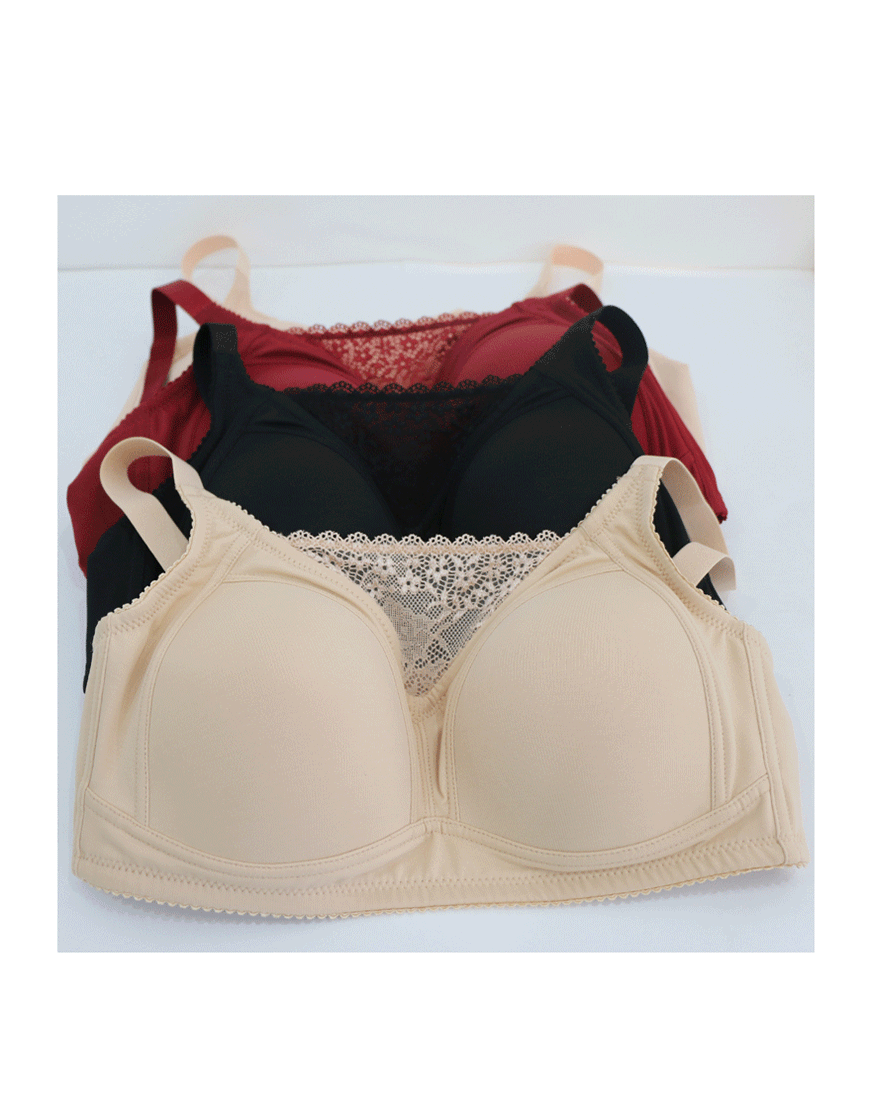 POST SURGICAL BRA WITH POCKET & TOUCH OF LACE-MAROON