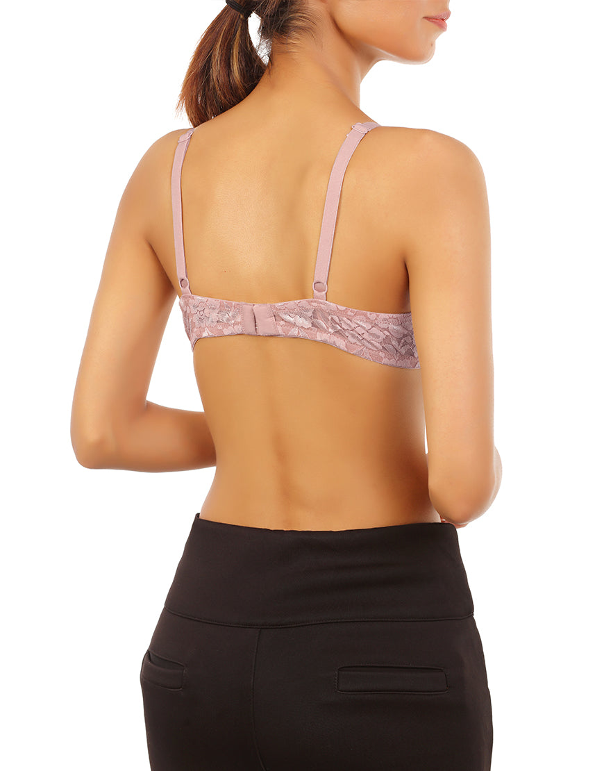 COTTON UNDERWIRED LIGHTLY PADDED T-SHIRT BRA-DAWN PINK