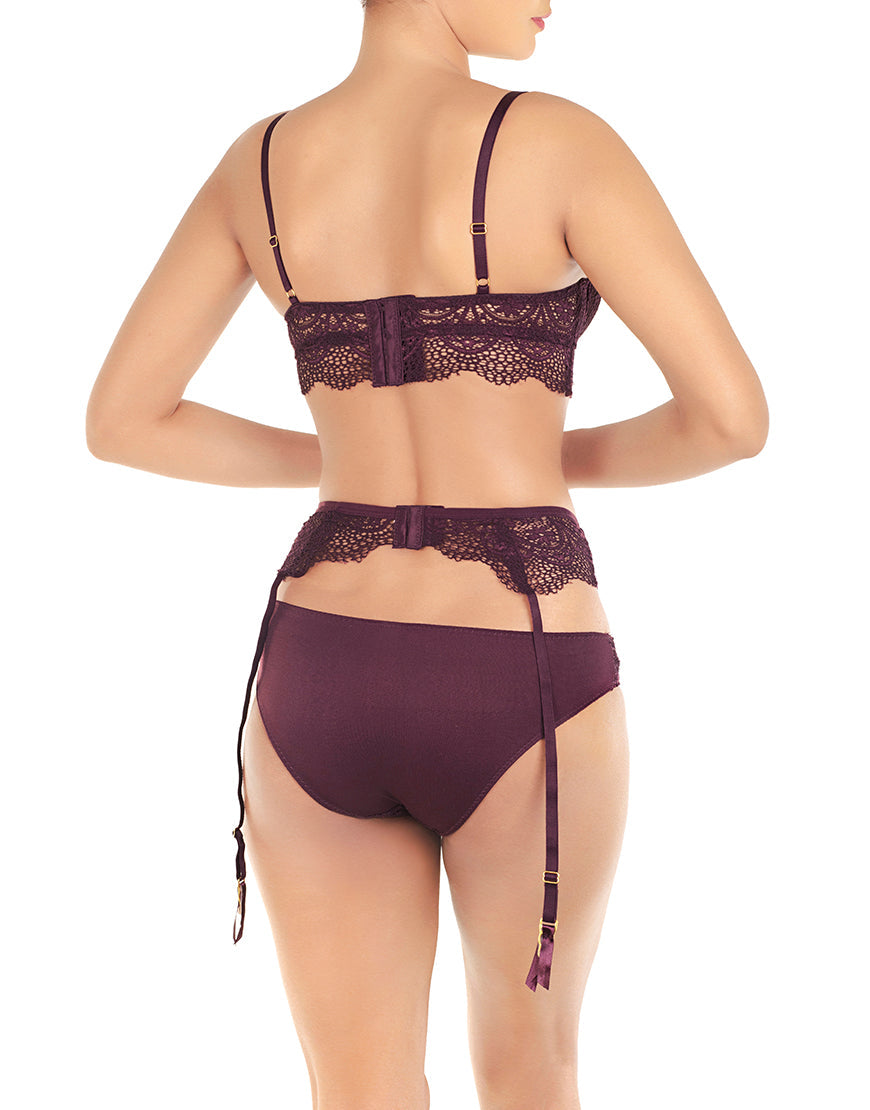 LACE PUSH UP BRA SET WITH GARTER BELT-FIG