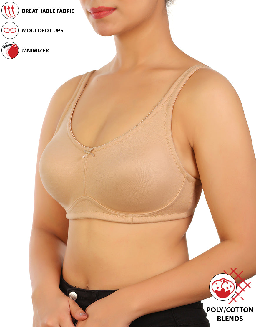 FULL COVERAGE SUPER SUPPORT SEAMLESS MOLDED CUPS MINIMIZER BRA-SKIN