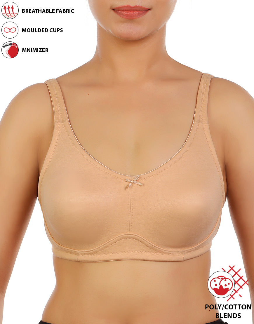 FULL COVERAGE SUPER SUPPORT SEAMLESS MOLDED CUPS MINIMIZER BRA-SKIN