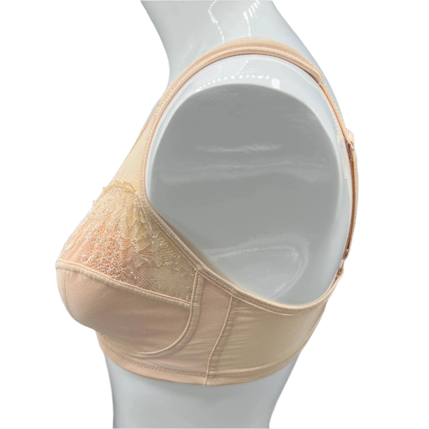 Plus Quattro Support Full-Coverage Wirefree Bra With Side Shaping Panels And Cushioned Straps-TOASTED ALMOND