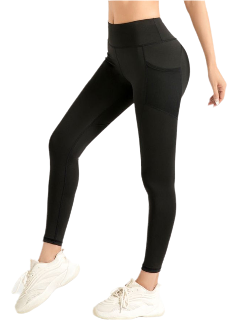 TRAINING SKIN FIT TIGHTS WITH POCKET -BLACK