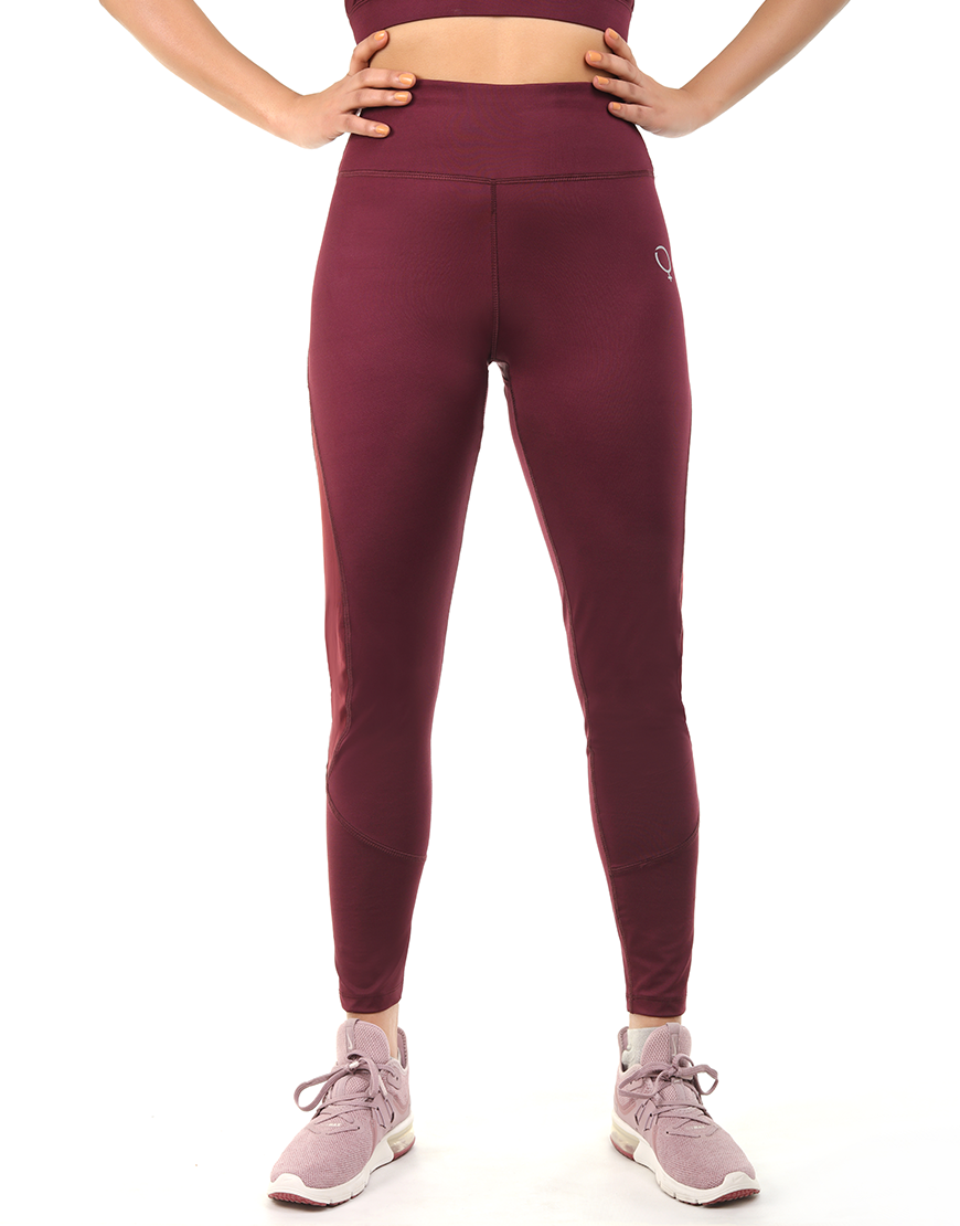 LOSHA POLYESTER MESH TIGHTS-WINE