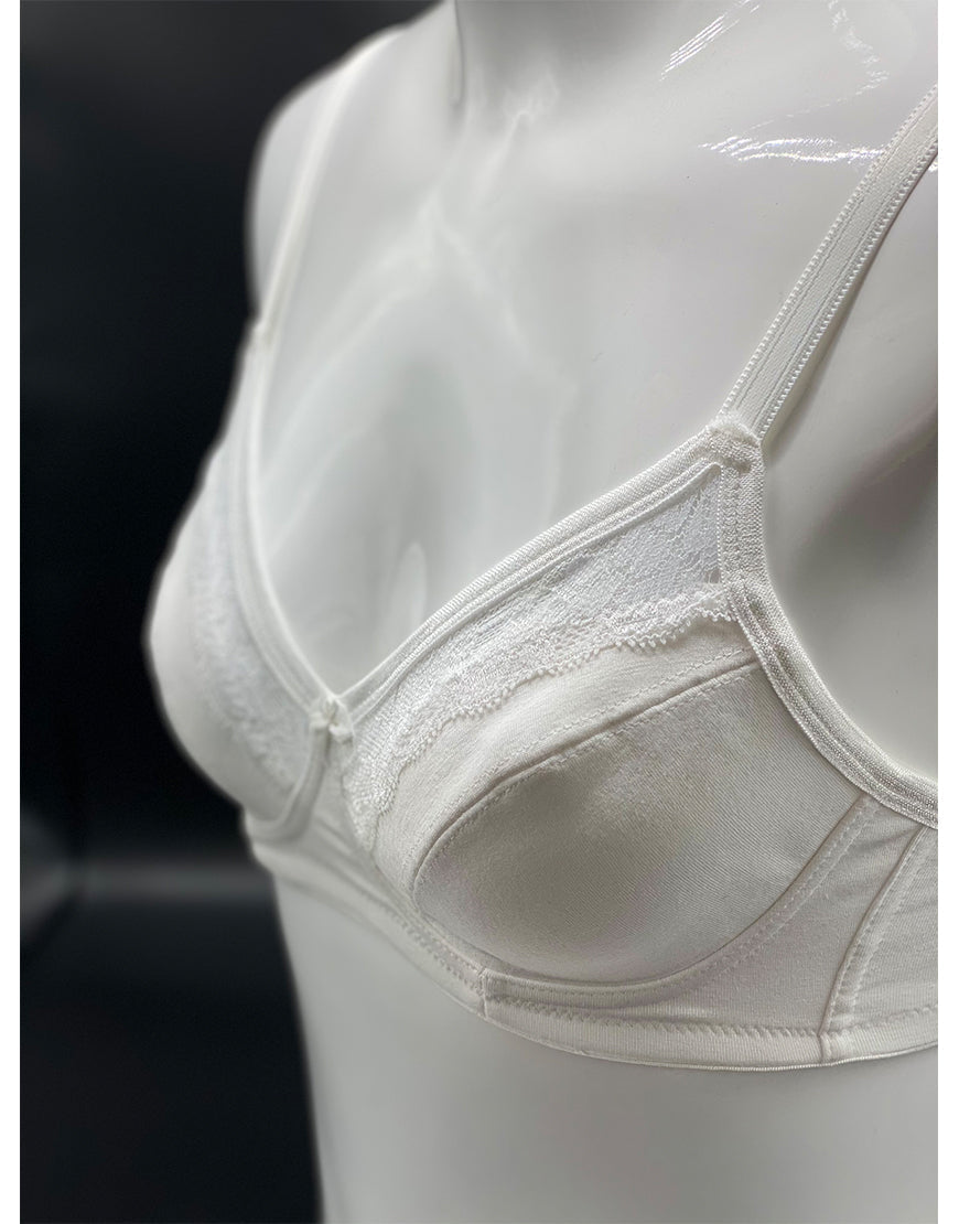 Losha Cotton Wire-free Cut N Sew Bra- White