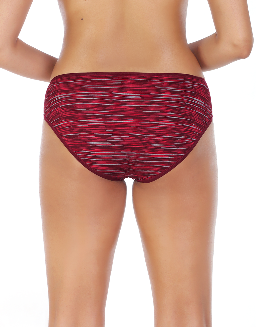 LOSHA PACK OF 6 SUPER SOFT COTTON STRETCH PRINTED BIKINI BRIEFS - STRIPES