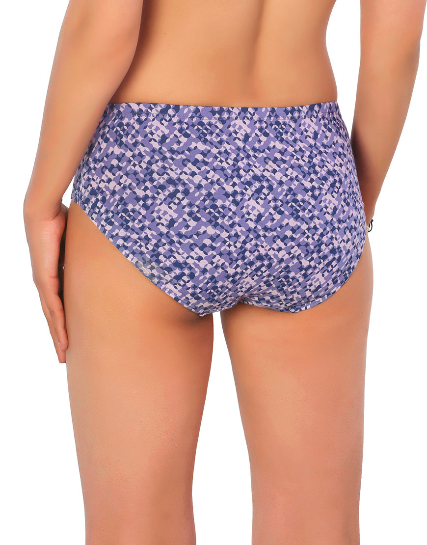 COTTON BIKNI BREIF WITH DIAMOND GEOMETRIC-PURPLE PRINT