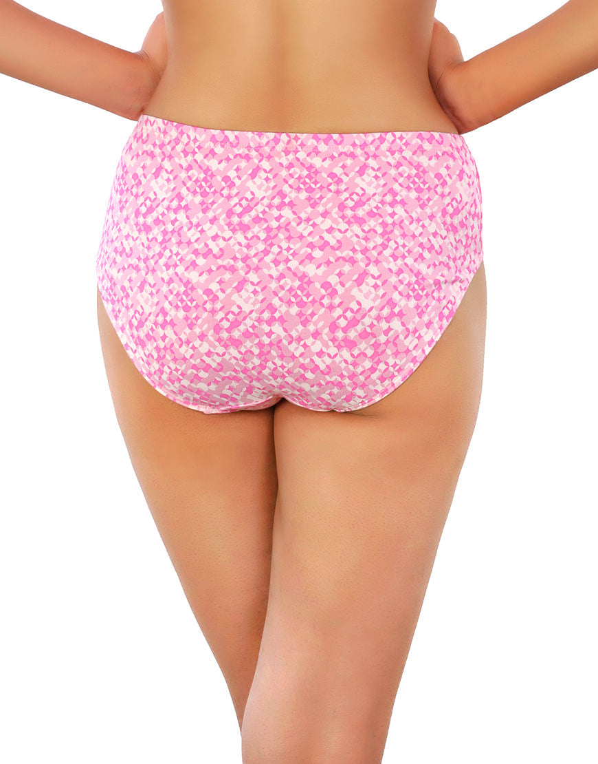 COTTON BIKNI BREIF WITH DIAMOND GEOMETRIC-PINK PRINT