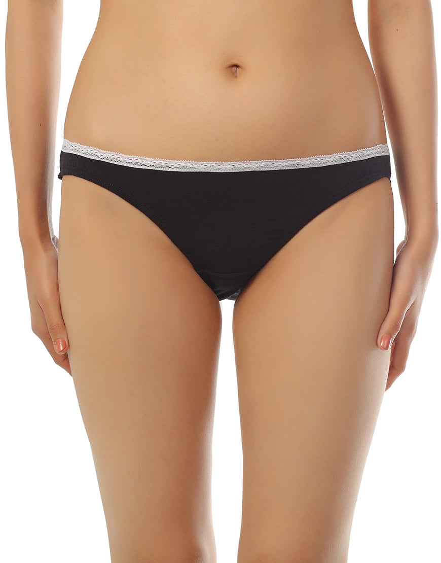 COTTON HUGGED FIT BIKNI BRIEF-BLACK