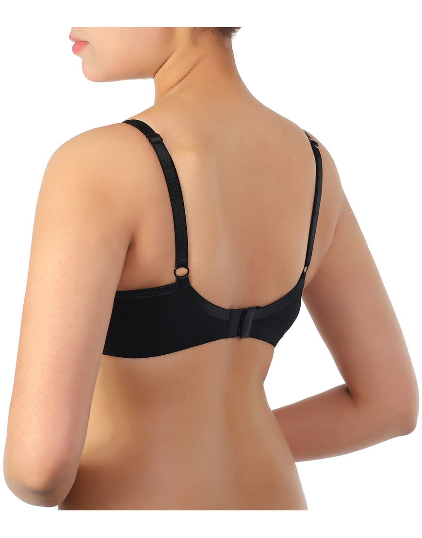 Cotton Wire free Cut N Sew Bra- Black