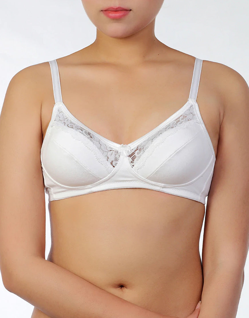 Losha Cotton Wire-free Cut N Sew Bra- White