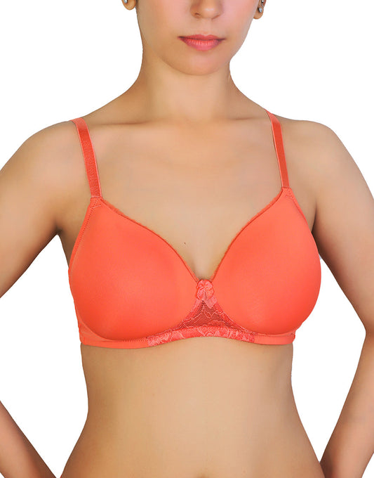 Wireless Go To T-Shirt Bra With a Touch Of Lace-BURN SIENNA