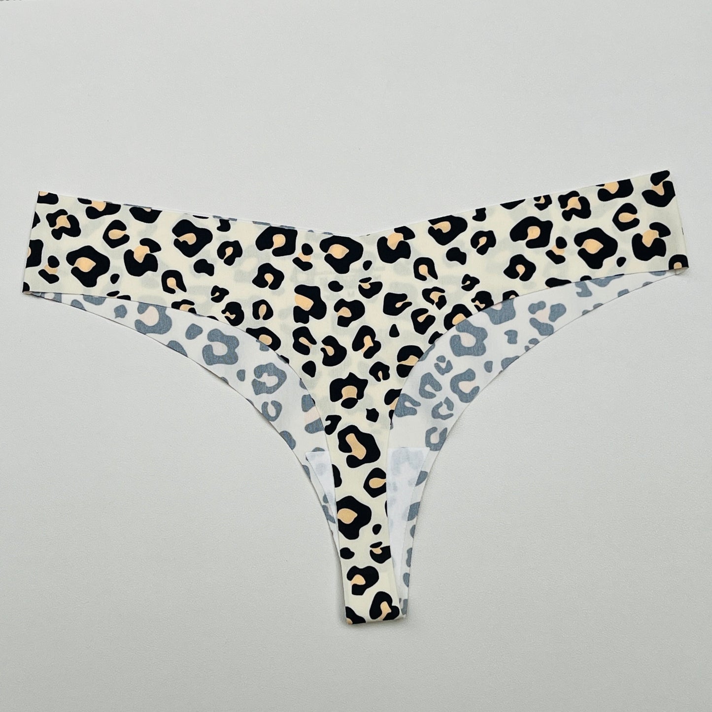 Laser Cut Thong Panty Cheeta Print-CARAMEL