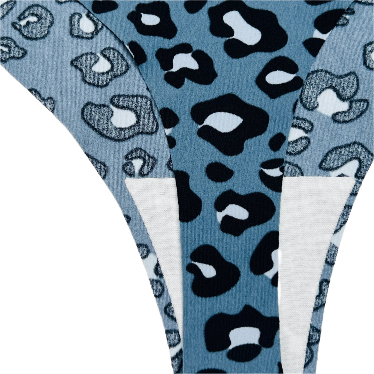 Laser Cut Thong Panty Cheeta Print-Blue