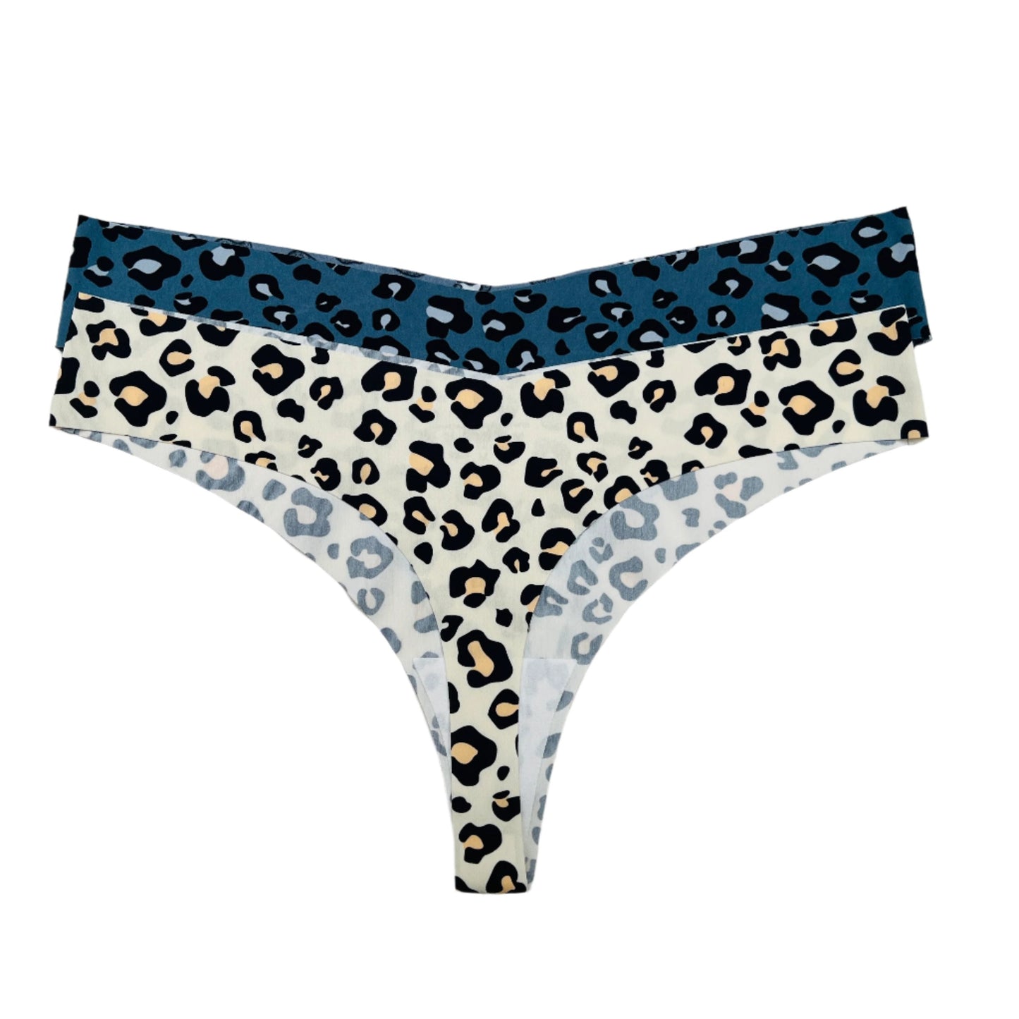 Pack of 2 Laser Cut Thong Panties -Cheeta Print