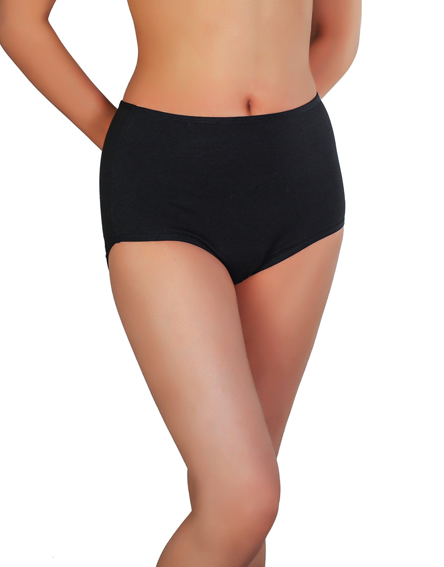 SUPPER SOFT HIGH WAISTED COTTON PANTY-BLACK