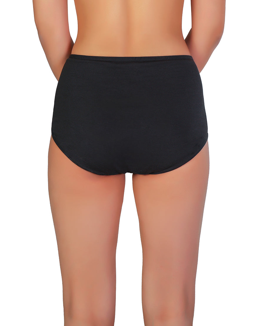 SUPPER SOFT HIGH WAISTED COTTON PANTY-BLACK