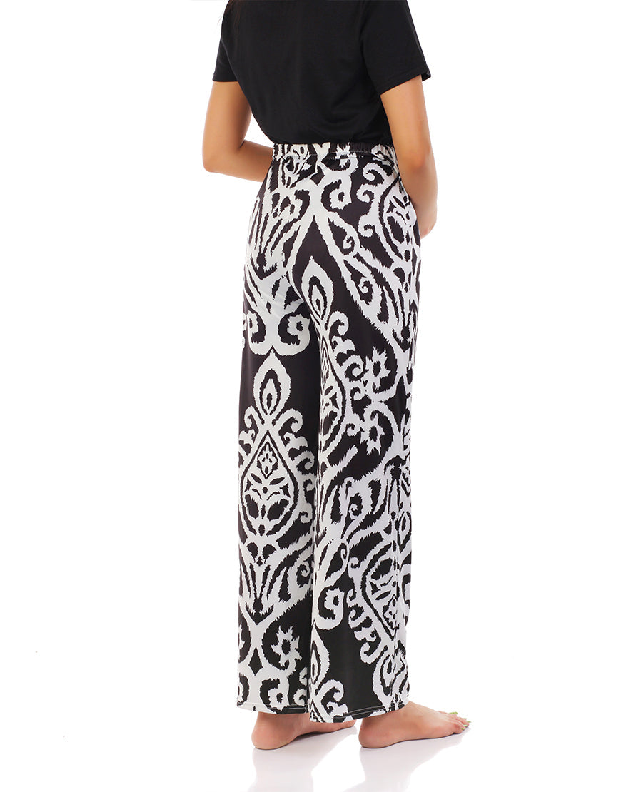 MOMMY MATERNITY STRAIGHT LEG PANTS- BLACK PRINT