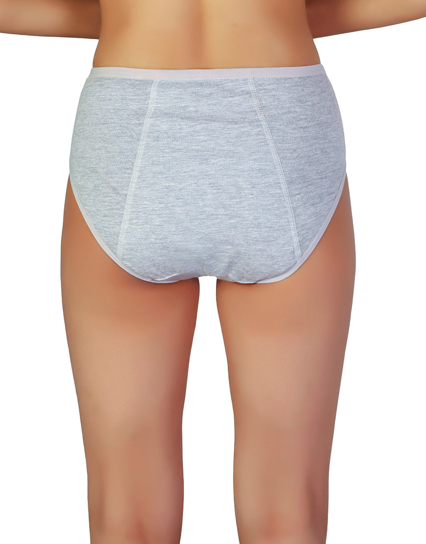 LOSHA SUPER SOFT COTTON HIGH WAIST PERIOD PANTY-GREY