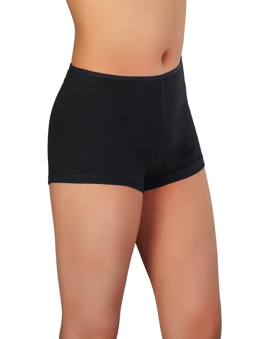 SUPER SOFT COTTON  BOY SHORTS BRIEF-BLACK