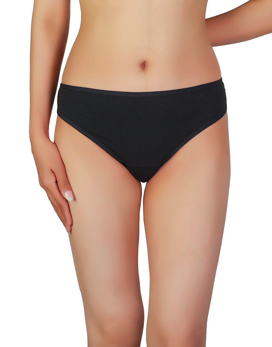 SUPER SOFT COTTON  THONG-BLACK