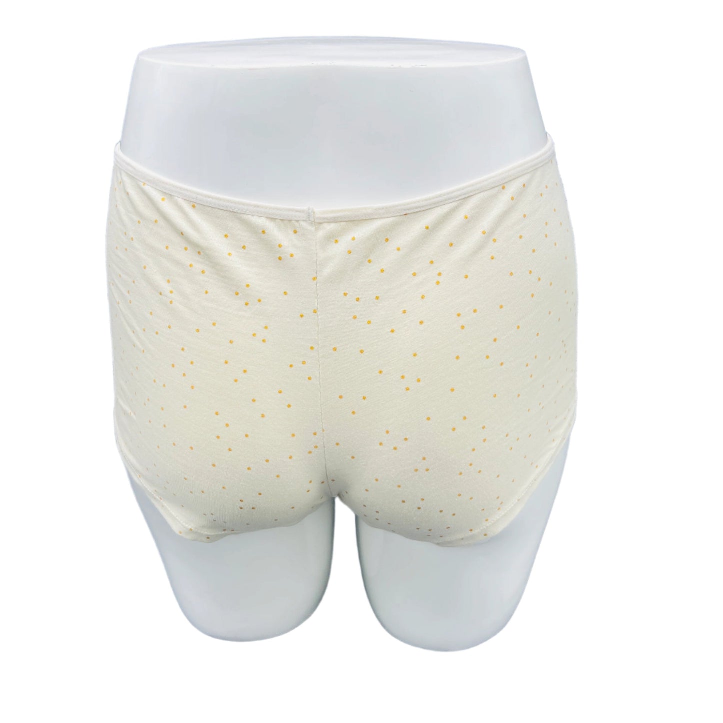 SUPER SOFT BOY SHORTS COTTON BRIEF-GOLDEN DOTS (OFF WHITE )