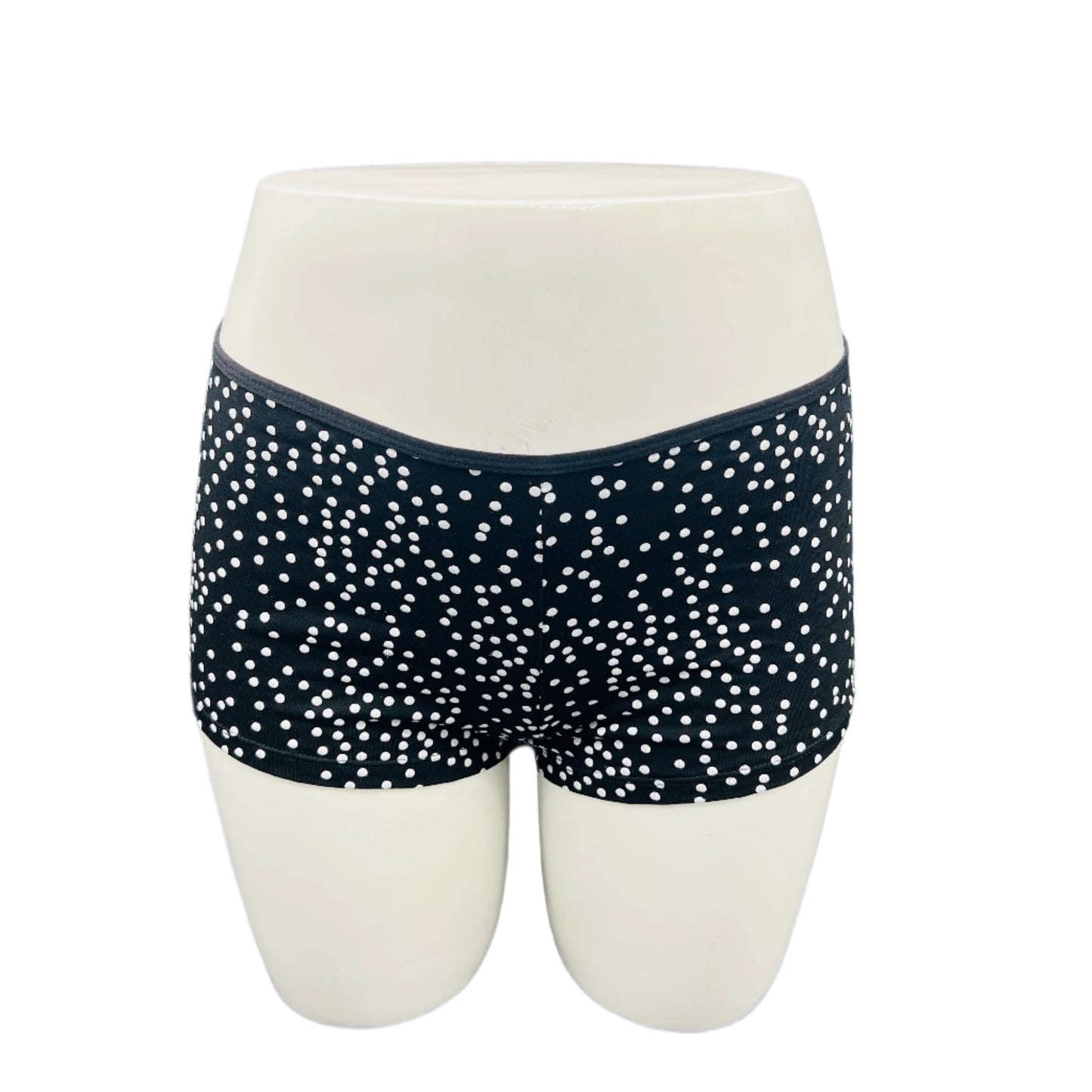 SUPER SOFT BOY SHORTS COTTON BRIEF-POLKA DOTS (BLACK)