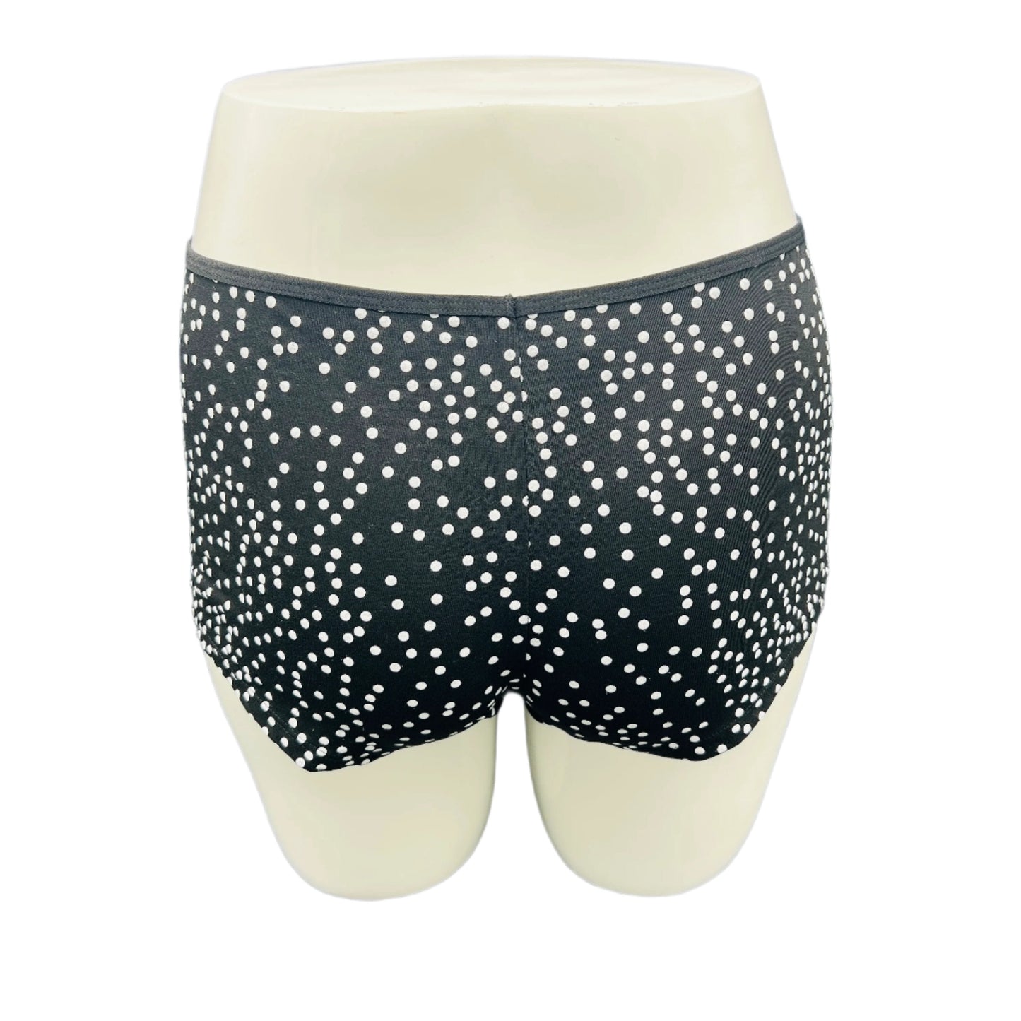 SUPER SOFT BOY SHORTS COTTON BRIEF-POLKA DOTS (BLACK)