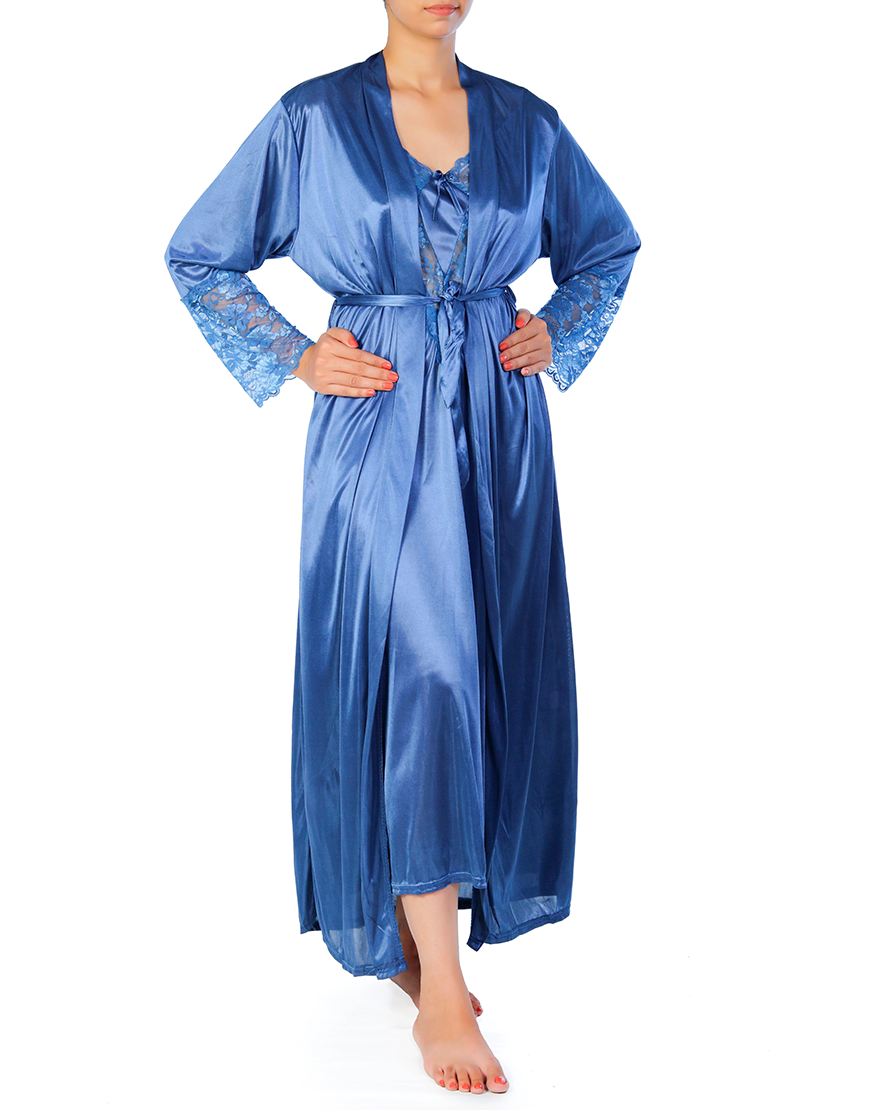 Losha 4 Piece Nighty Set - Steel Blue