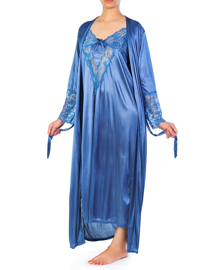 Losha 4 Piece Nighty Set - Steel Blue